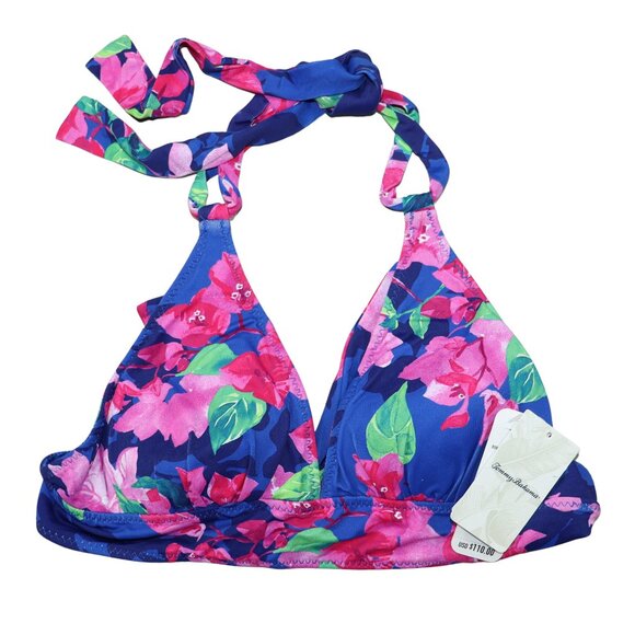 Tommy Bahama Reversible Bougainville Floral Wire-Free Swimwear Bikini Top XS NWT